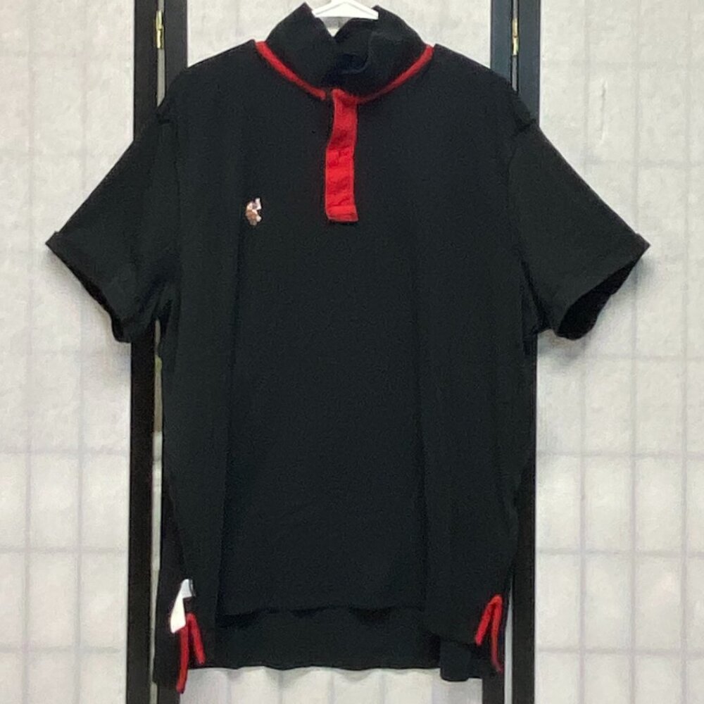 US Polo Assn Rib Collar 2 Button Luxury Feel Knit Polo Black 2XL Short Sleeve - Picture 6 of 13